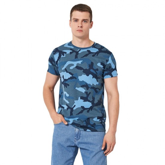 Футболка чоловіча SOL'S Camo камуфляж синій - 01188536S Футболка чоловіча SOL'S Camo камуфляж синій - 01188536S