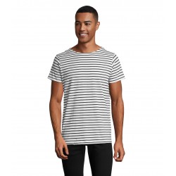 Футболка чоловіча SOL'S Miles білий/темно-синій - 01398904XL