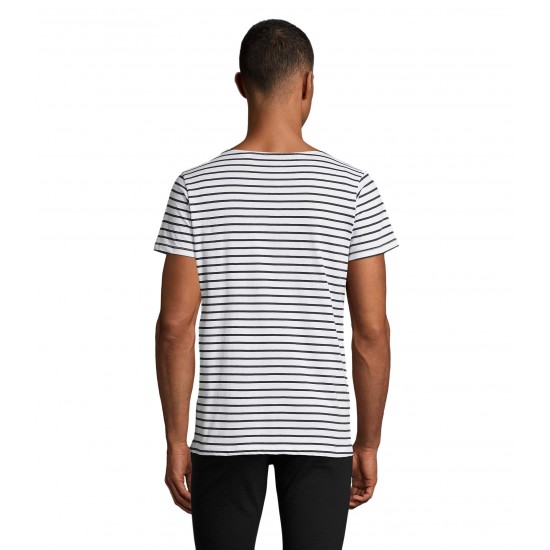 Футболка чоловіча SOL'S Miles білий/темно-синій - 01398904L