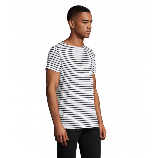 Футболка чоловіча SOL'S Miles білий/темно-синій - 01398904L