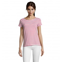 Футболка жіноча SOL'S Miles білий/червоний - 01399987XXL