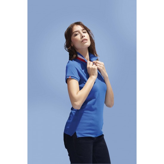 Футболка поло жіноча SOL'S Patriot яскраво-синій/білий/червоний - 01407241L