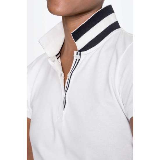 Футболка поло жіноча SOL'S Patriot білий/чорний - 01407906XXL