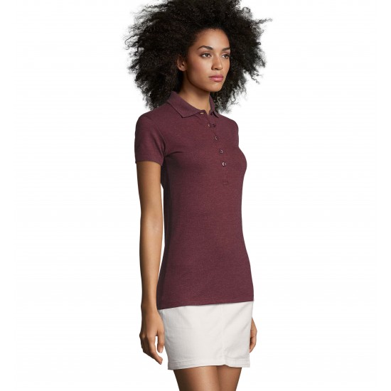 Футболка поло жіноча SOL'S Phoenix темно-бордовий меланж - 01709148L Футболка поло жіноча SOL'S Phoenix темно-бордовий меланж - 01709148L