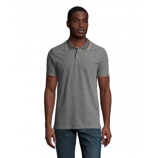 Футболка поло чоловіча SOL'S Paname чорний меланж - 02081311M