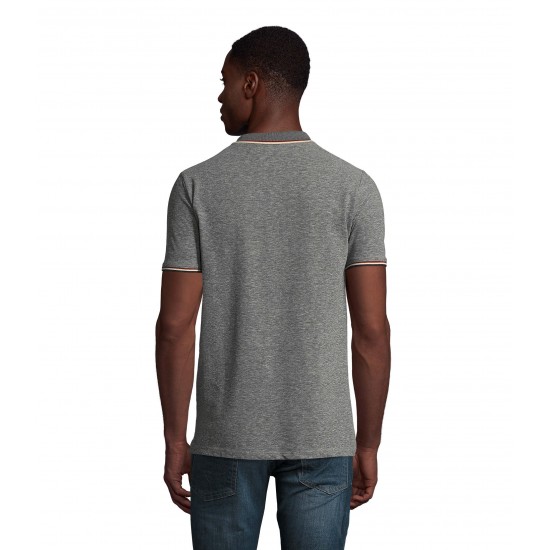 Футболка поло чоловіча SOL'S Paname чорний меланж - 02081311M