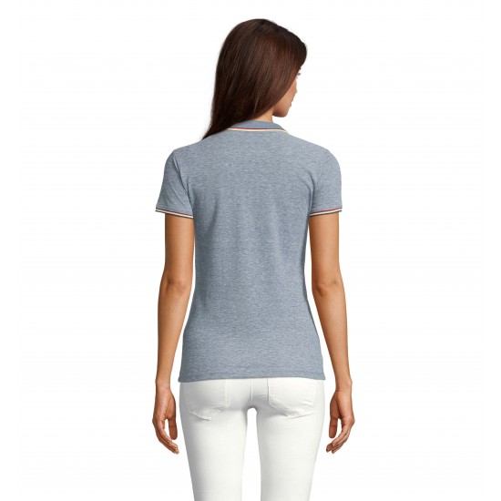Футболка поло жіноча SOL'S Paname джинсовий меланж - 02082218S