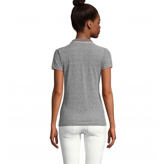 Футболка поло жіноча SOL'S Paname чорний меланж - 02082311S