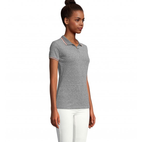 Футболка поло жіноча SOL'S Paname чорний меланж - 02082311S