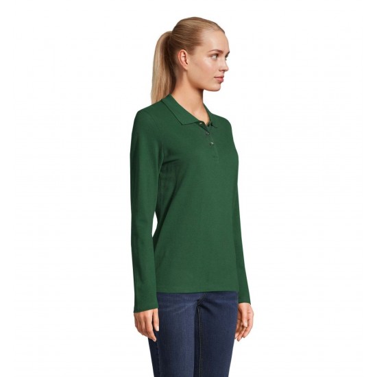 Лонгслів поло жіночий SOL'S Perfect LSL темно-зелений - 02083264S