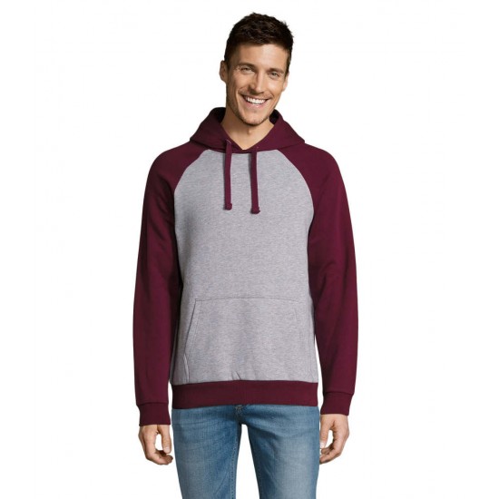 Худі SOL'S Seattle сірий меланж/бордовий - 02998113M
