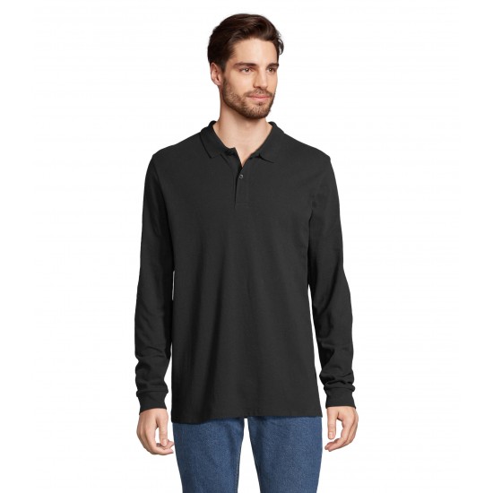 Лонгслів поло SOL'S Planet LSL чорний - 04241312XL