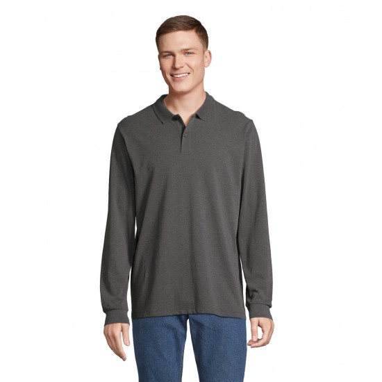 Лонгслів поло SOL'S Planet LSL вугільний меланж - 04241348XL