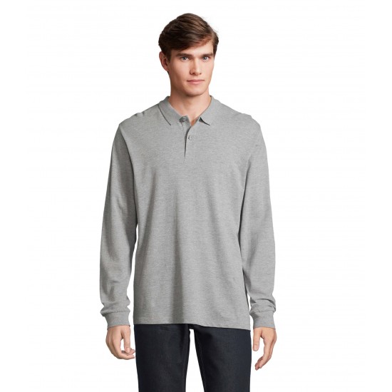 Лонгслів поло SOL'S Planet LSL сірий меланж - 042413605XL