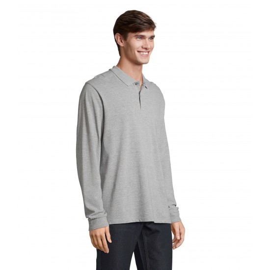 Лонгслів поло SOL'S Planet LSL сірий меланж - 042413605XL