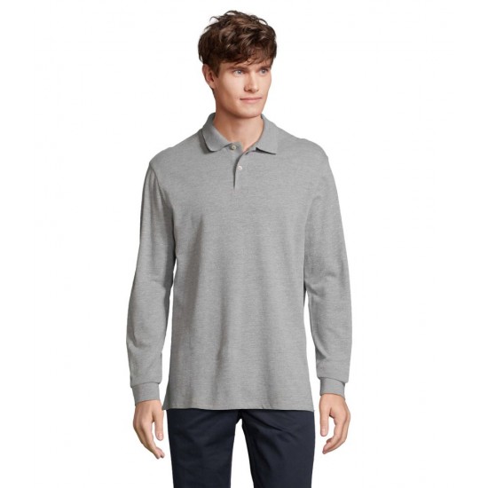 Лонгслів поло SOL’S Pacific LSL сірий меланж - 04441360S