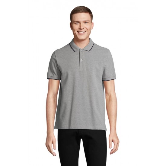 Поло SOL’S Palermo сірий/темно-синій - 04769110S