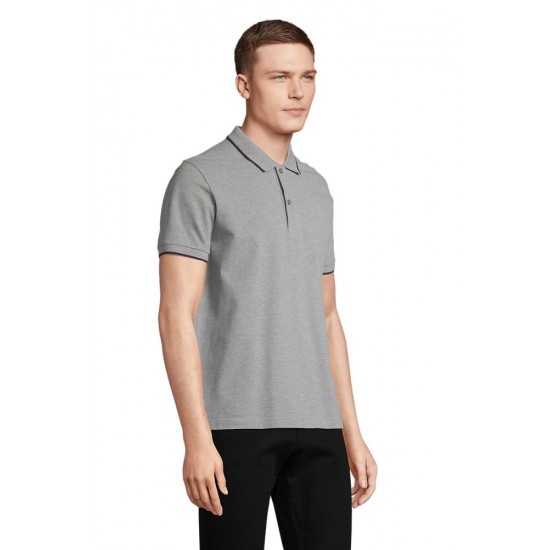 Поло SOL’S Palermo сірий/темно-синій - 04769110S