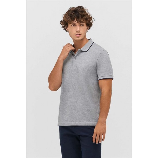 Поло SOL’S Palermo сірий/темно-синій - 04769110S