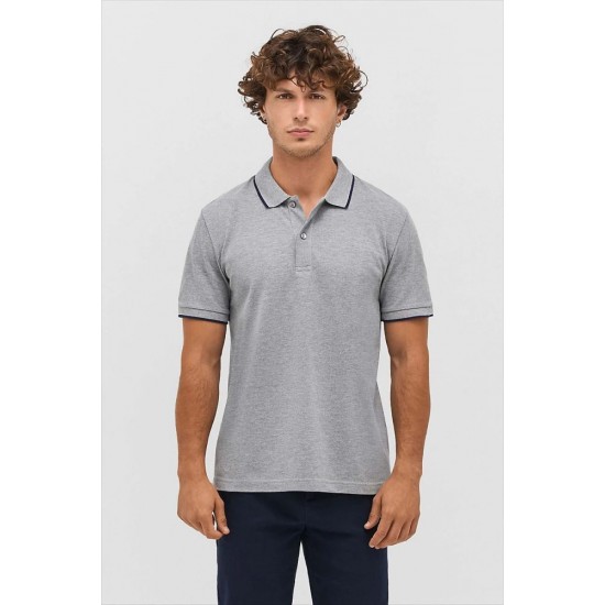 Поло SOL’S Palermo сірий/темно-синій - 04769110S