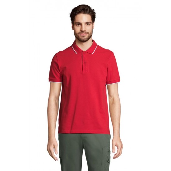 Поло SOL’S Palermo яскраво-червоний/білий - 04769860S