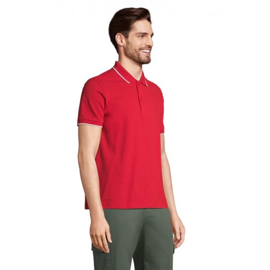 Поло SOL’S Palermo яскраво-червоний/білий - 04769860S