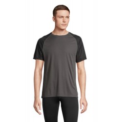 Футболка спортивна чоловіча SOL'S Vortex чорний/темно-сірий - 04787968XXL