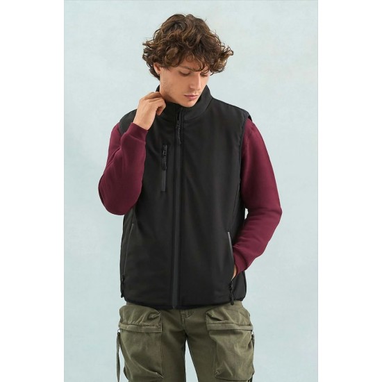 Жилет софтшел SOL’S Falcon Padded BW чорний - 04809312XXL