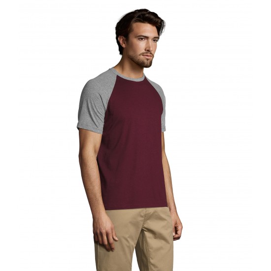 Футболка SOL'S Funky сірий меланж/бордовий - 11190895L