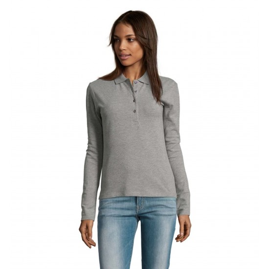 Лонгслів поло SOL'S Podium сірий меланж - 11317360M