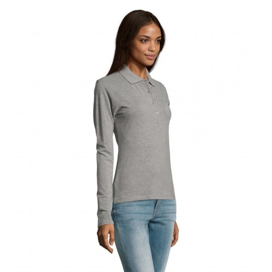 Лонгслів поло SOL'S Podium сірий меланж - 11317360M