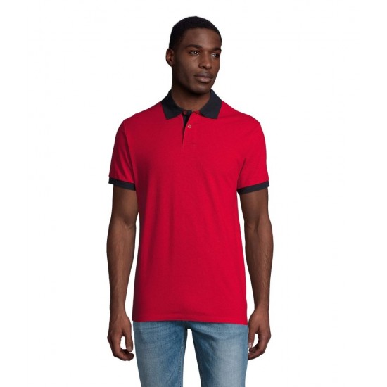 Футболка поло SOL'S Prince червоний/кобальт - 11369925M