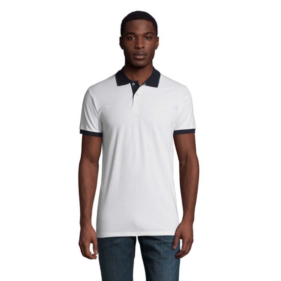 Футболка поло SOL'S Prince білий/насичений темно-синій - 11369989XL