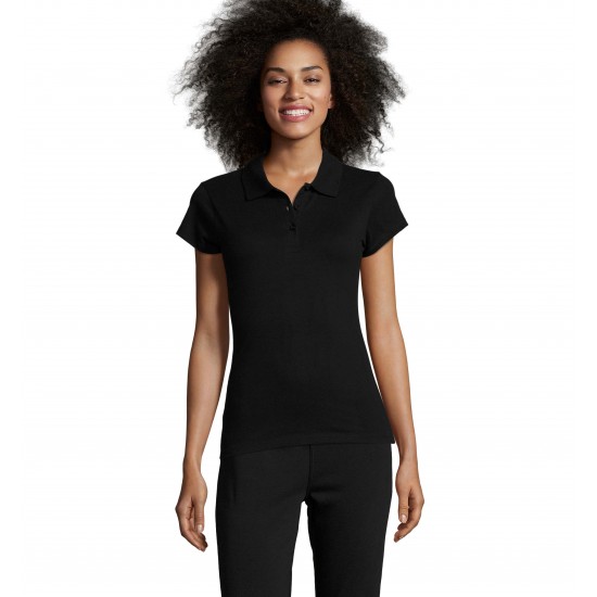 Футболка поло жіноча SOL'S Prescott насичений чорний - 11376309M