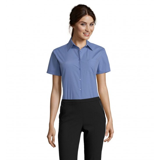 Сорочка жіноча SOL'S Escape Short Sleeve середньо-синій - 16070230M