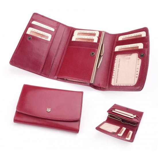 Гаманець жіночий шкіряний Stefania темно-червоний - 018D-DF-85