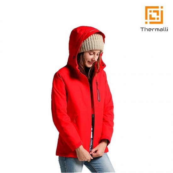 Жіноча куртка з підігрівом Thermalli Pila червоний - 10882202XL