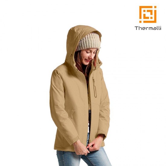 Жіноча куртка з підігрівом Thermalli Pila бежевий - 10882213XL
