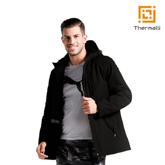 Чоловіча куртка з підігрівом Thermalli Pila чорний - 10882101L