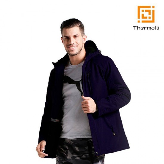 Чоловіча куртка з підігрівом Thermalli Pila синій - 10882103S