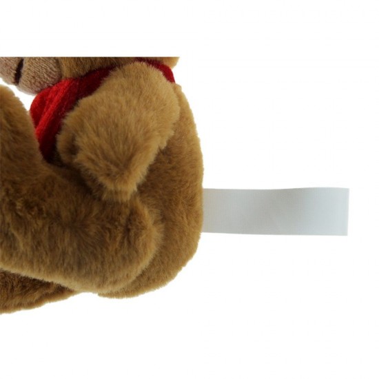 Плюшевий різдвяний ведмедик коричнево-червоний - HE261-56