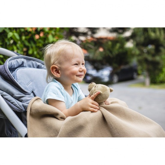 Плед флісовий дитячий з плюшевим ведведиком Voyager Phil 80х100 см бежевий - HE771-20