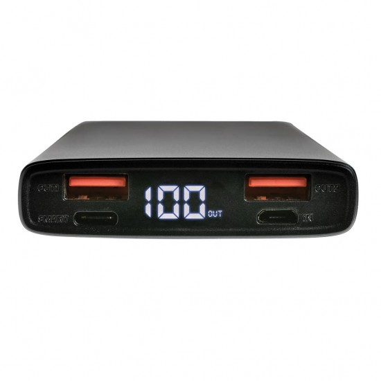 Повербанк 10000 mAh Voyager, цифровий індикатор чорний - P322.241