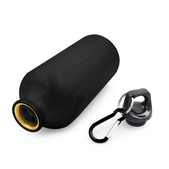 Пляшка для води 500 мл алюмінієва  Voyager Marilsa, з карабіном чорний - V0029-03