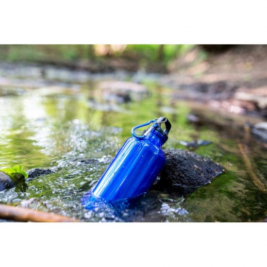 Пляшка для води 500 мл алюмінієва  Voyager Marilsa, з карабіном чорний - V0029-03