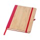 Блокнот А5 тверда обкладинка, бамбуковий, в лінію бежевий/червоний - V0038-05
