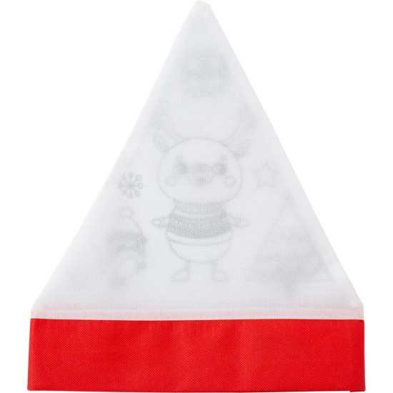 Набір для розмалювання, новорічна шапочка, кольорові олівці червоний/білий - V0066-05