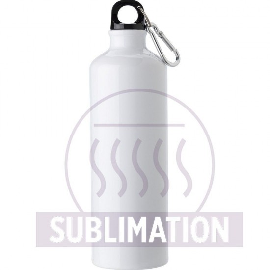 Пляшка для води 750 мл алюмінієва Voyager, з карабіном білий - V0081-02