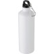 Пляшка для води алюмінієва 750 мл з карабіном білий - V0081-02