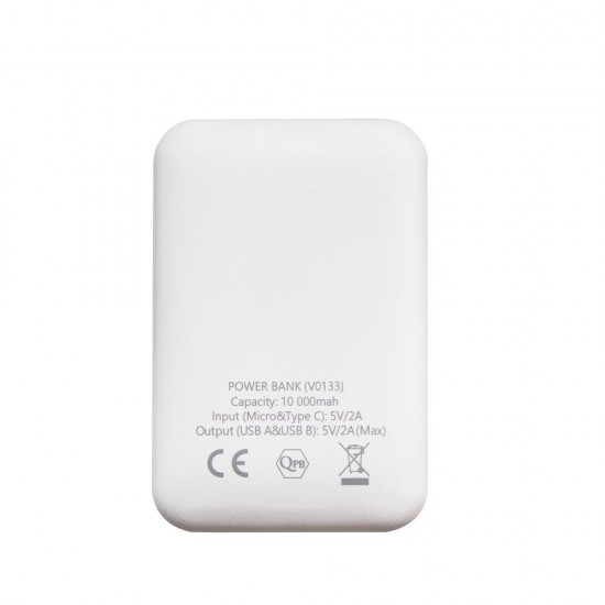 Повербанк 10000 mAh Voyager Air Gifts, цифровий індикатор білий - V0133-02